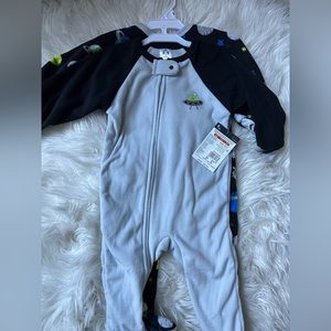 NWT Baby Boys Fleece Footie Pajamas - 2 pack